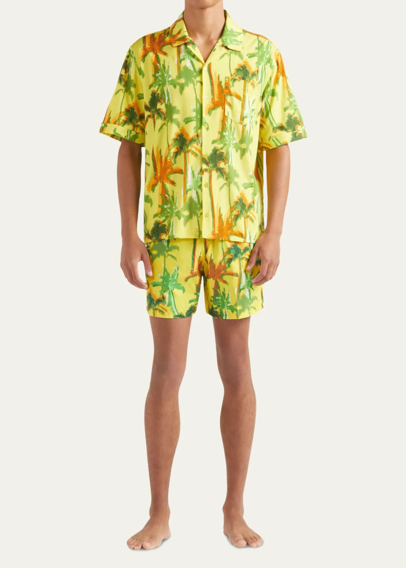 VilebrequinMen's Cotton Palms Camp Shirt