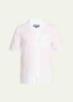 VilebrequinMen's Garment-Dyed Linen Camp Shirt