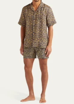 VilebrequinMen's Linen Flower-Print Camp Shirt