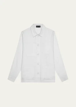VilebrequinMen's Linen Patch-Pocket Overshirt