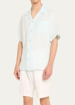 VilebrequinMen's Linen Pocket Camp Shirt