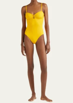 VilebrequinSolid Sculpt Bandeau One-Piece Swimsuit