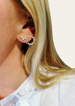 ViltierClique Twist Hoop Earrings in 18K Yellow Gold and Diamonds