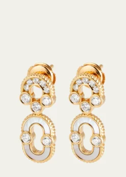 Viltier18K Gold Magnetic Solo Diamond and MOP Earrings