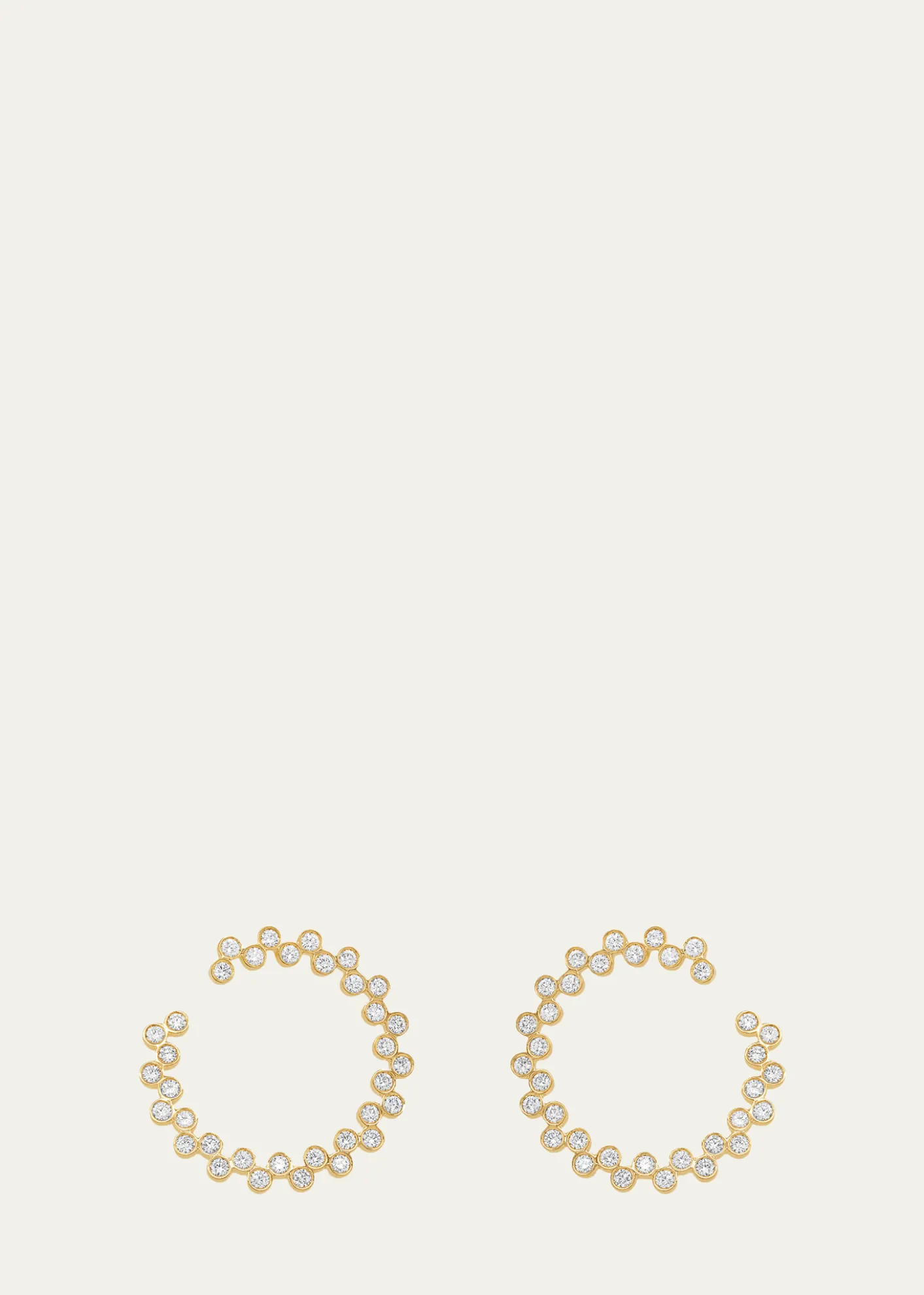 Viltier18K Yellow Gold Clique Twist Diamond Hoop Earrings