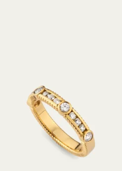 Viltier18K Yellow Gold Diamond Channel Ring