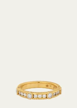 Viltier18K Yellow Gold Diamond Channel Ring