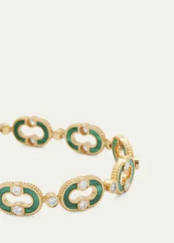 ViltierMagnetic Enchaine Malachite Bracelet in 18K Yellow Gold and Diamonds