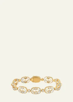 ViltierMagnetic Enchainée 18K Yellow Gold, Mother-Of-Pearl & 1.89 TCW Diamond Bracelet