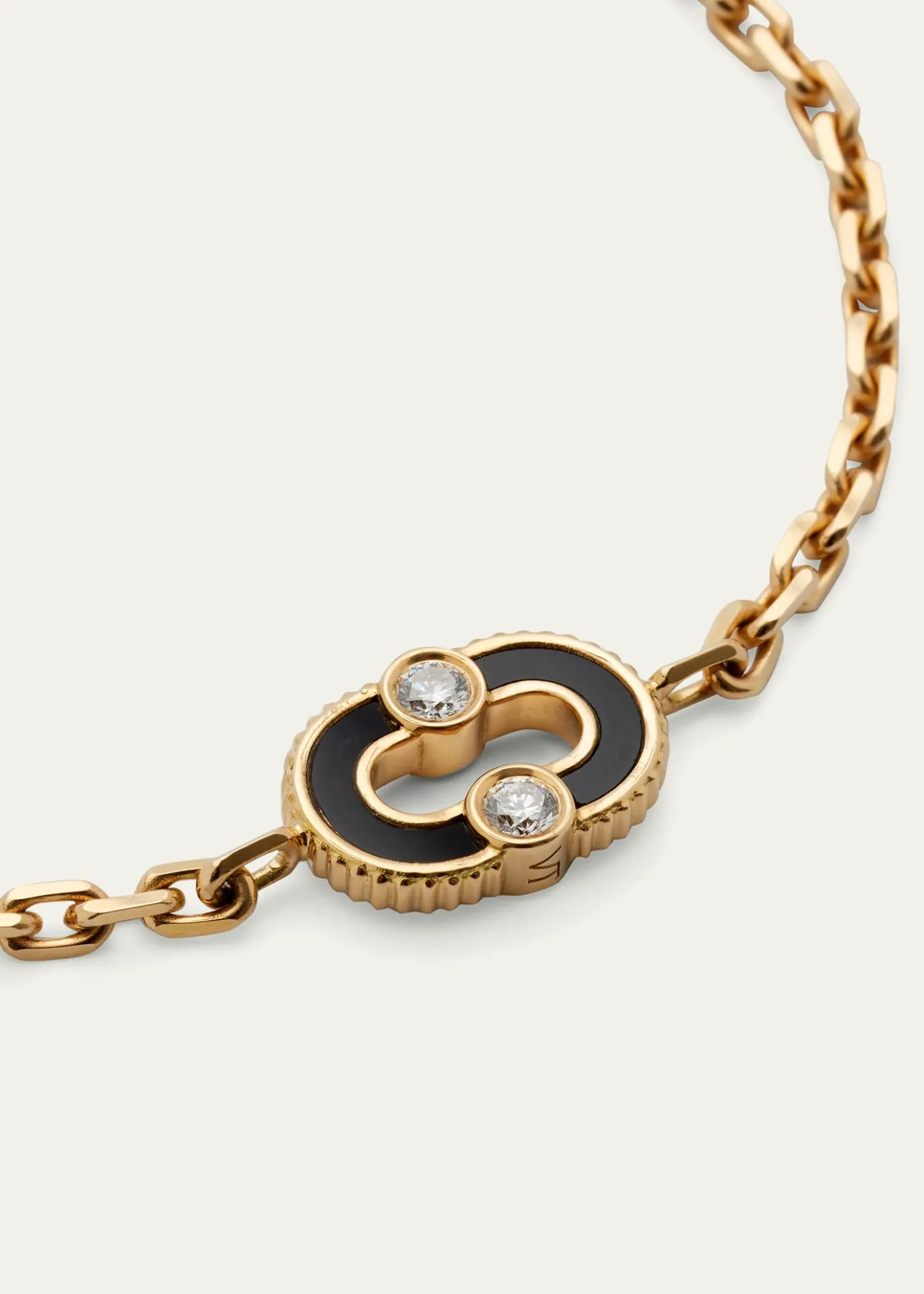 ViltierMagnetic Onyx Bracelet in 18K Yellow Gold and Diamonds
