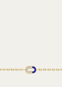 ViltierMagnetic Semi Lapis Lazuli Bracelet with Diamonds