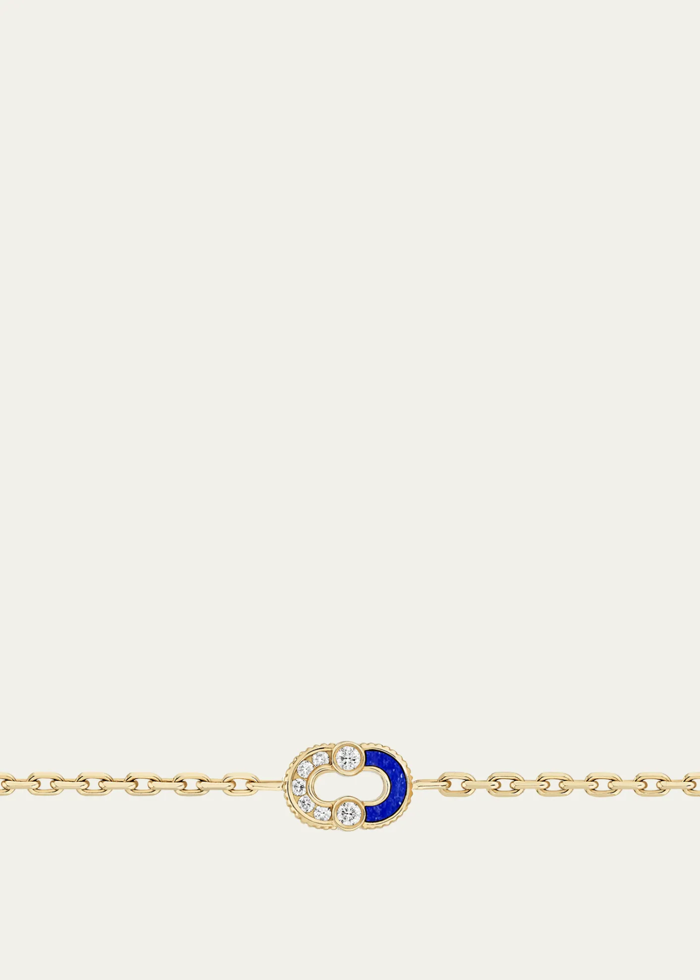 ViltierMagnetic Semi Lapis Lazuli Bracelet with Diamonds