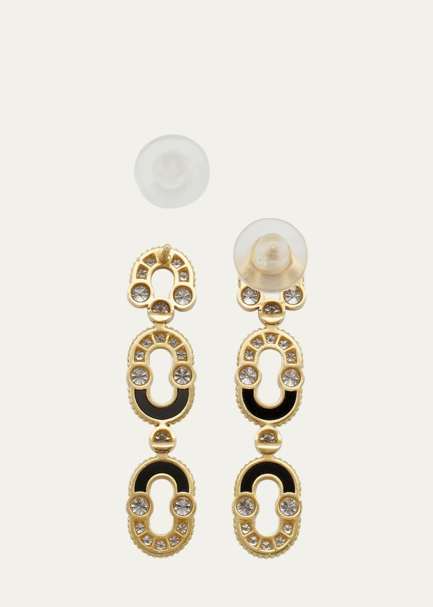 ViltierMagnetic Duo Earrings in Onyx, 18K Yellow Gold and Diamonds
