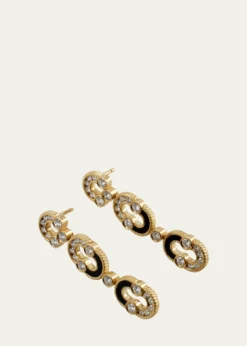 ViltierMagnetic Duo Earrings in Onyx, 18K Yellow Gold and Diamonds