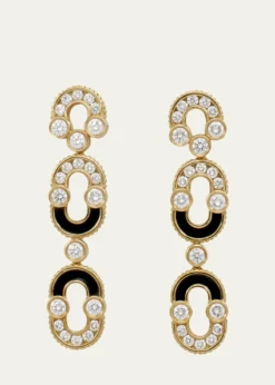 ViltierMagnetic Duo Earrings in Onyx, 18K Yellow Gold and Diamonds
