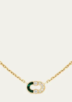 ViltierMagnetic Semi-Necklace with Malachite and Diamonds