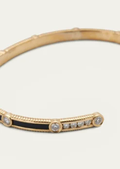 ViltierRayon Bangle in Onyx, 18K Yellow Gold and Diamonds