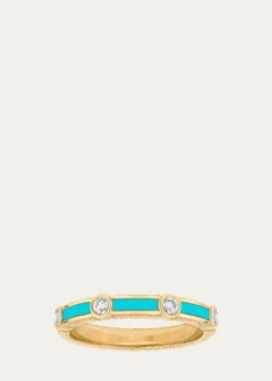 ViltierRayon 18K Yellow Gold, Turquoise & 0.23 TCW Diamond Ring