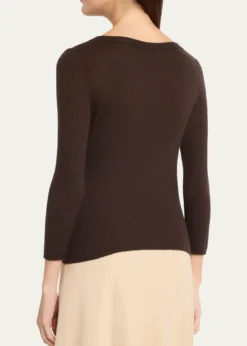 VinceBoat-Neck Cashmere-Silk Top