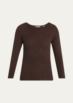 VinceBoat-Neck Cashmere-Silk Top