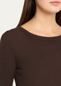 VinceBoat-Neck Cashmere-Silk Top
