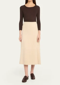 VinceBoat-Neck Cashmere-Silk Top