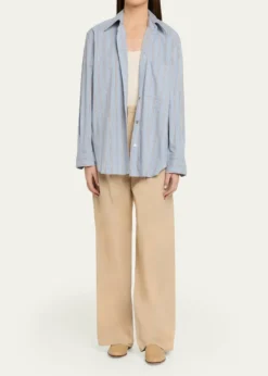 VinceCamille Mid-Rise Cotton-Blend Trousers