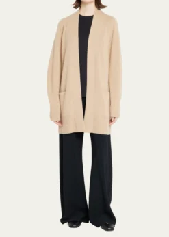 VinceCashmere Shawl-Collar Open-Front Cardigan