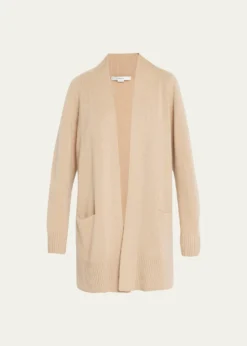 VinceCashmere Shawl-Collar Open-Front Cardigan