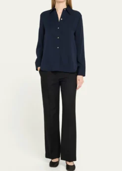 VinceClassic Button-Front Blouse