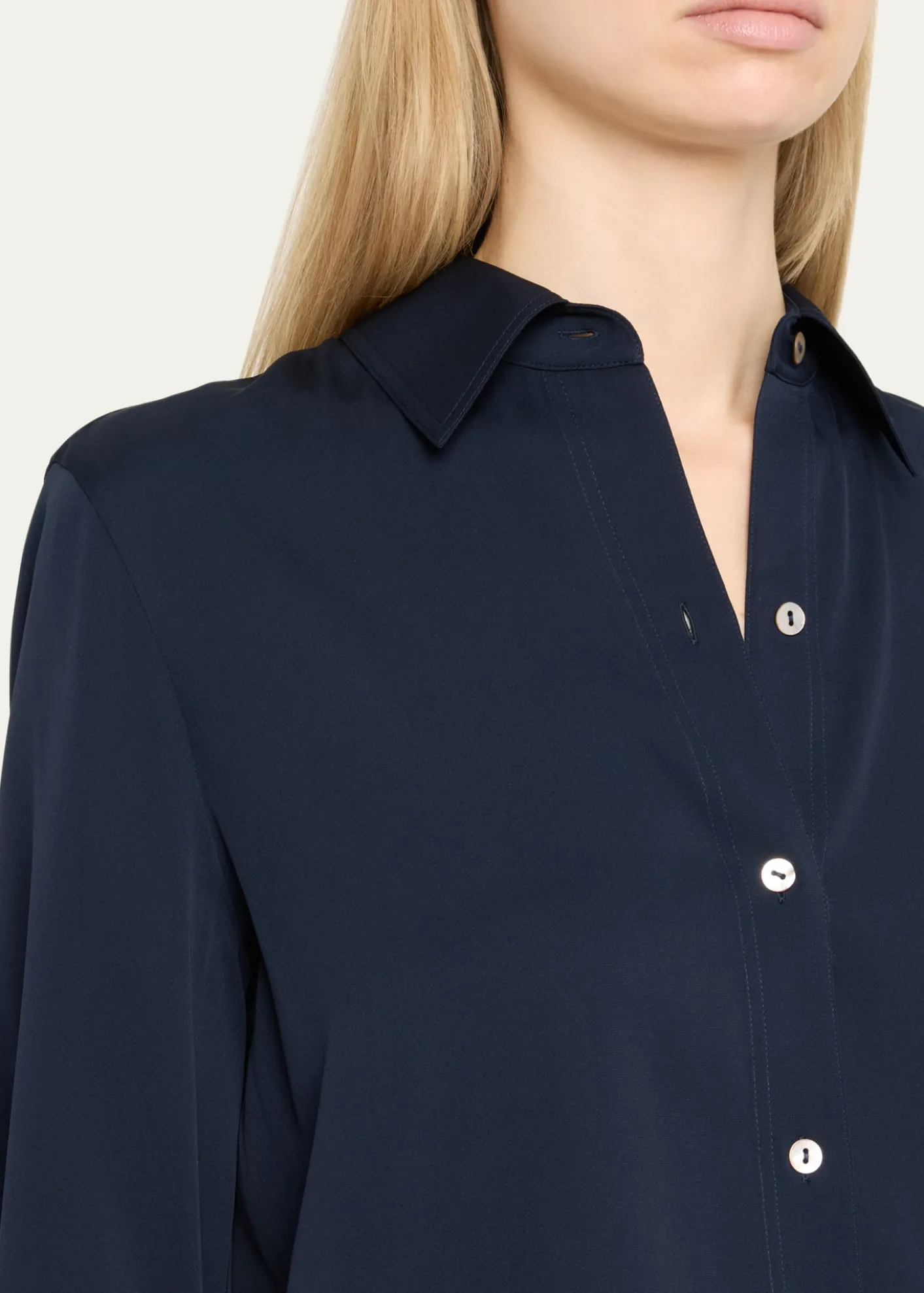 VinceClassic Button-Front Blouse