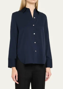 VinceClassic Button-Front Blouse