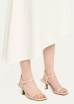 VinceCoco Leather Kitten-Heel Sandals