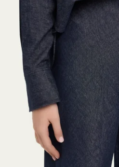 VinceColette High-Rise Chambray Bias Pants