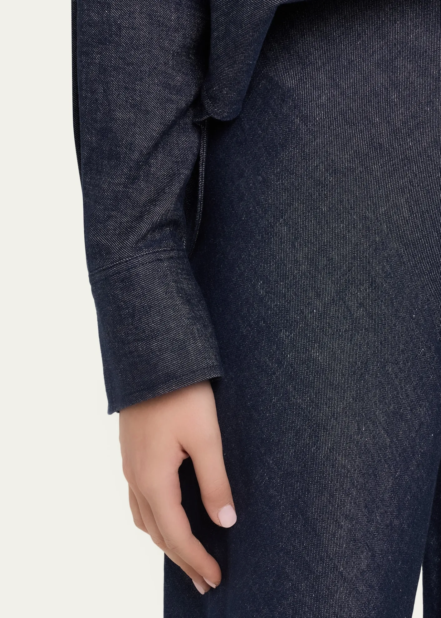 VinceColette High-Rise Chambray Bias Pants