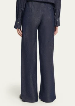 VinceColette High-Rise Chambray Bias Pants
