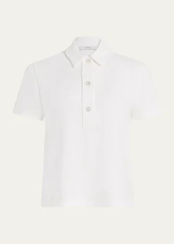 VinceCrepe Short-Sleeve Polo Shirt