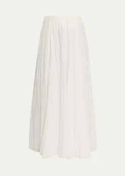 VinceCrinkled Plissé Cotton-Blend Maxi Skirt
