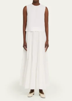 VinceCrinkled Plissé Cotton-Blend Maxi Skirt