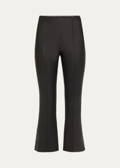 VinceCropped Flare Leather Pants