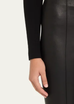 VinceCropped Flare Leather Pants