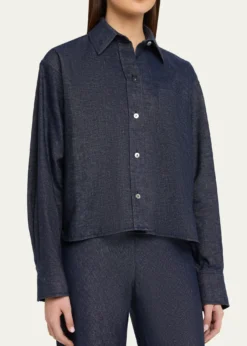 VinceCropped Long-Sleeve Shirt
