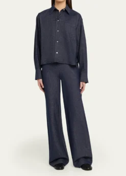 VinceCropped Long-Sleeve Shirt