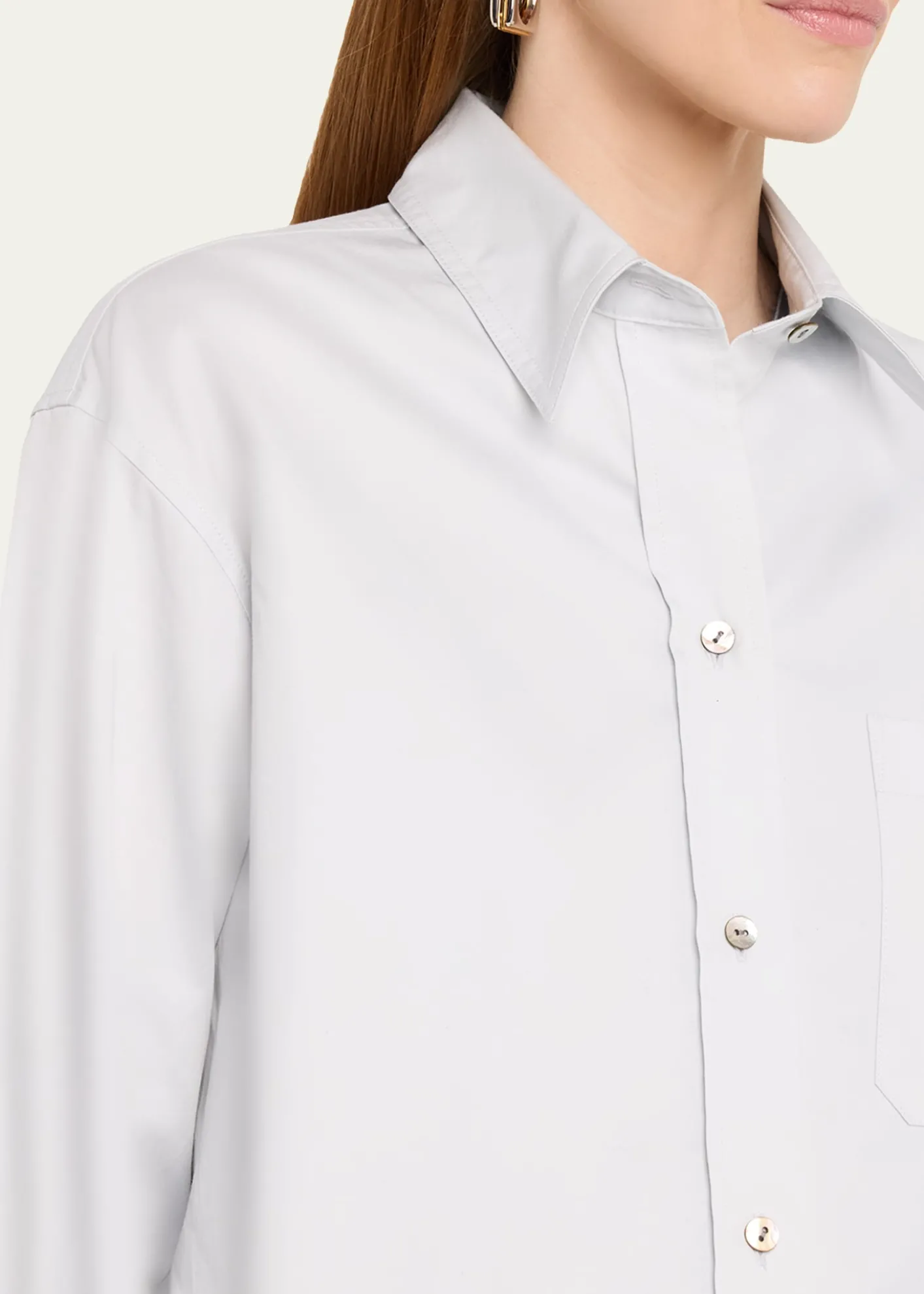 VinceCropped Long-Sleeve Shirt