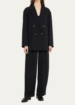 VinceDouble-Breasted Crepe Boyfriend Blazer