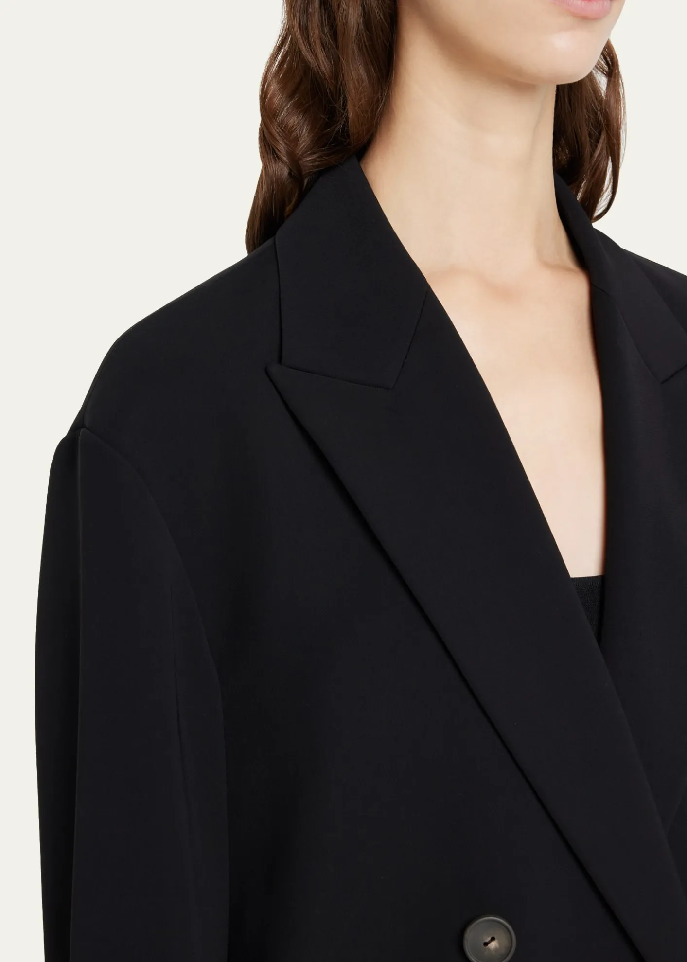 VinceDouble-Breasted Crepe Boyfriend Blazer
