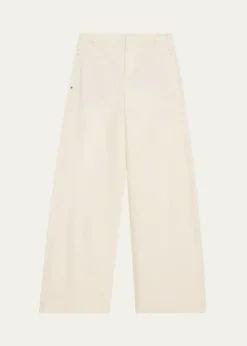 VinceDouble-Waistband Wide-Leg Utility Pants