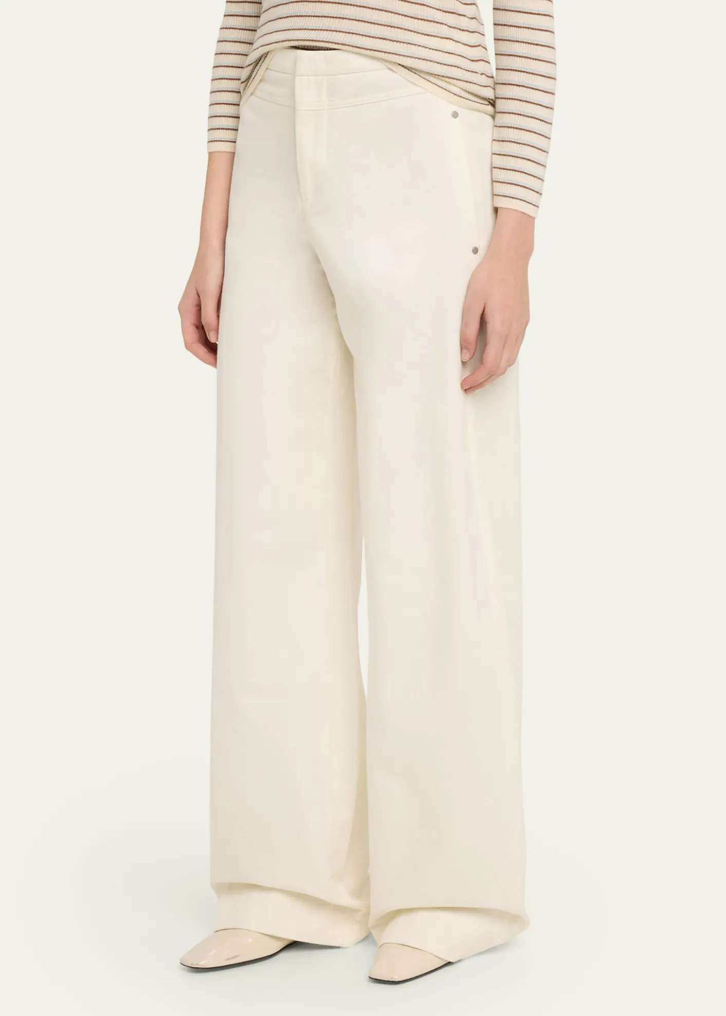 VinceDouble-Waistband Wide-Leg Utility Pants