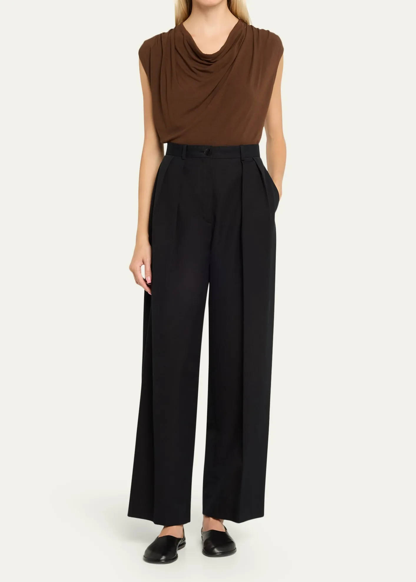VinceDraped Cowl-Neck Top