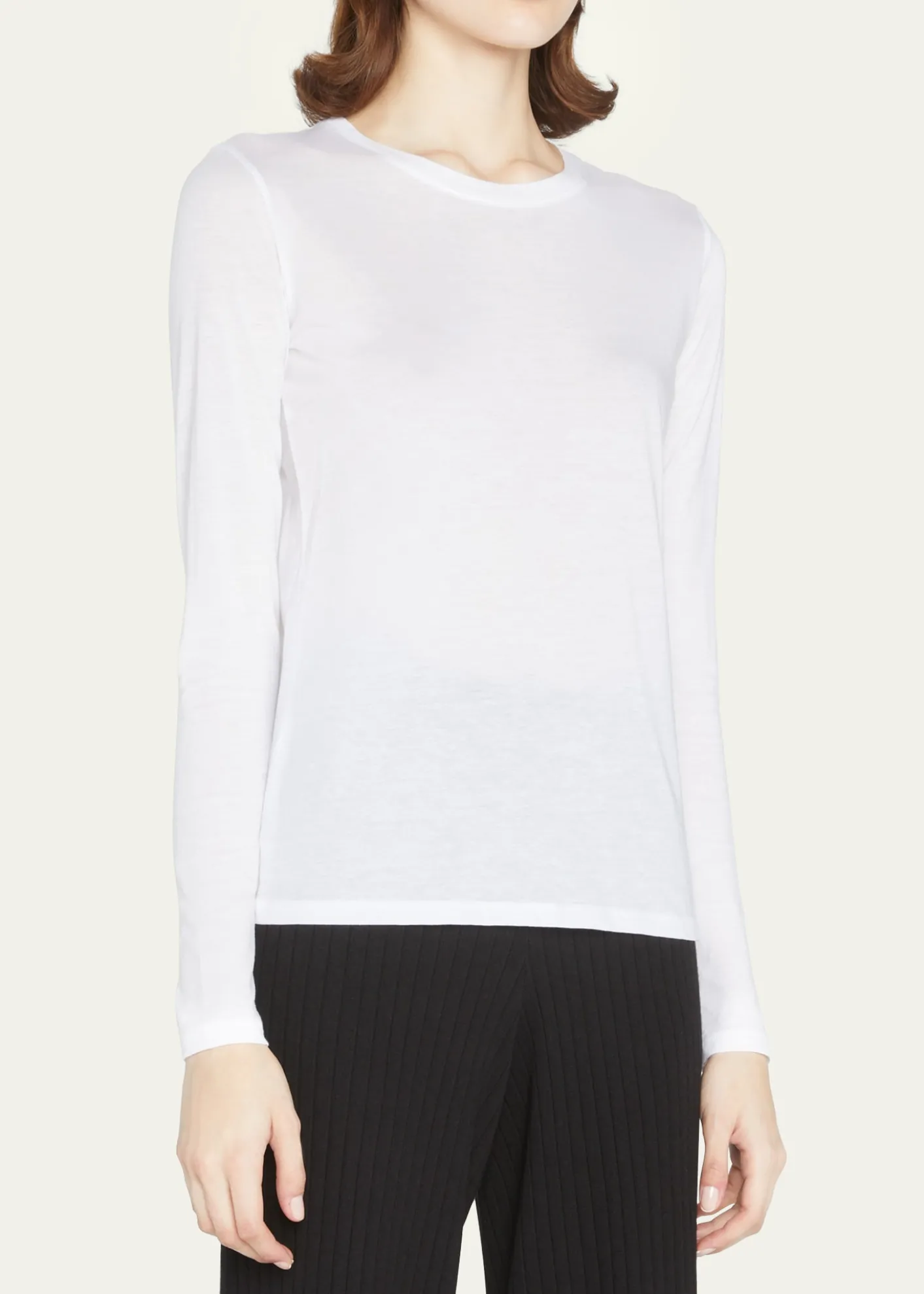 VinceEssential Long-Sleeve Crewneck Tee